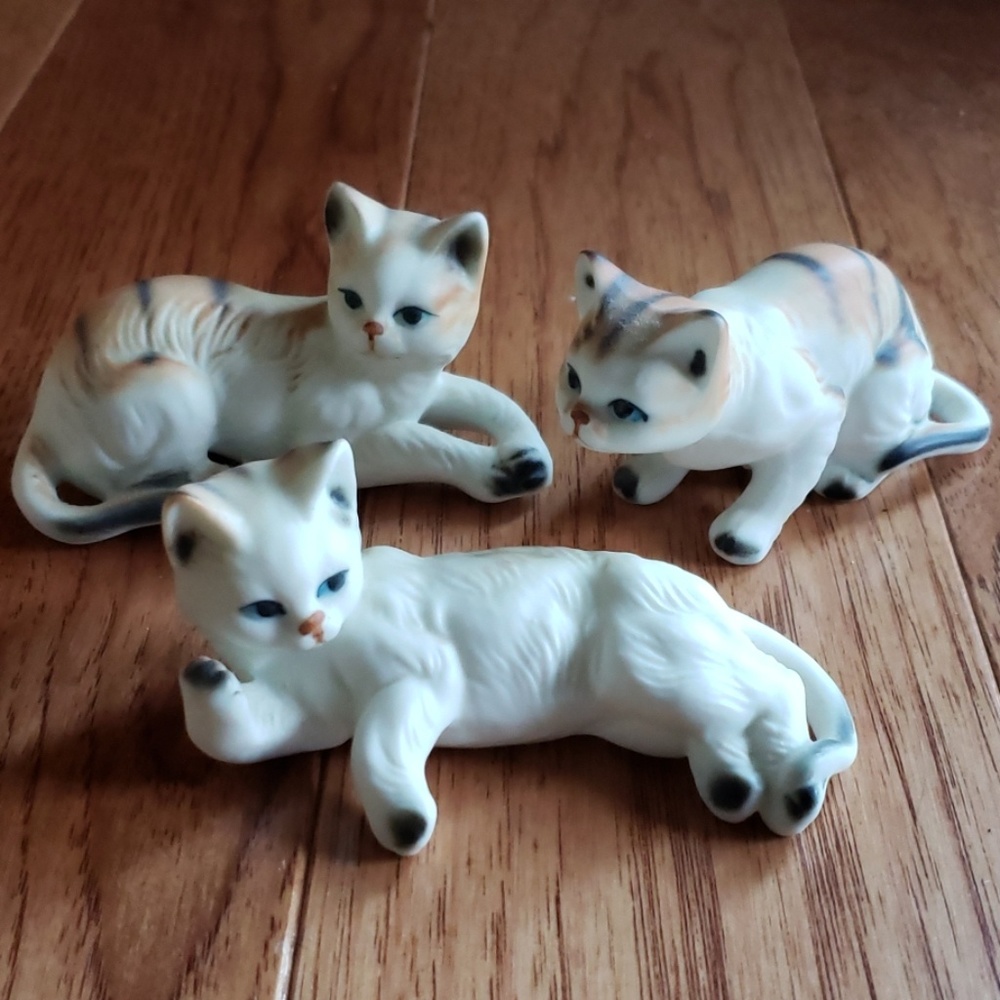Set of Three Cat Figurines